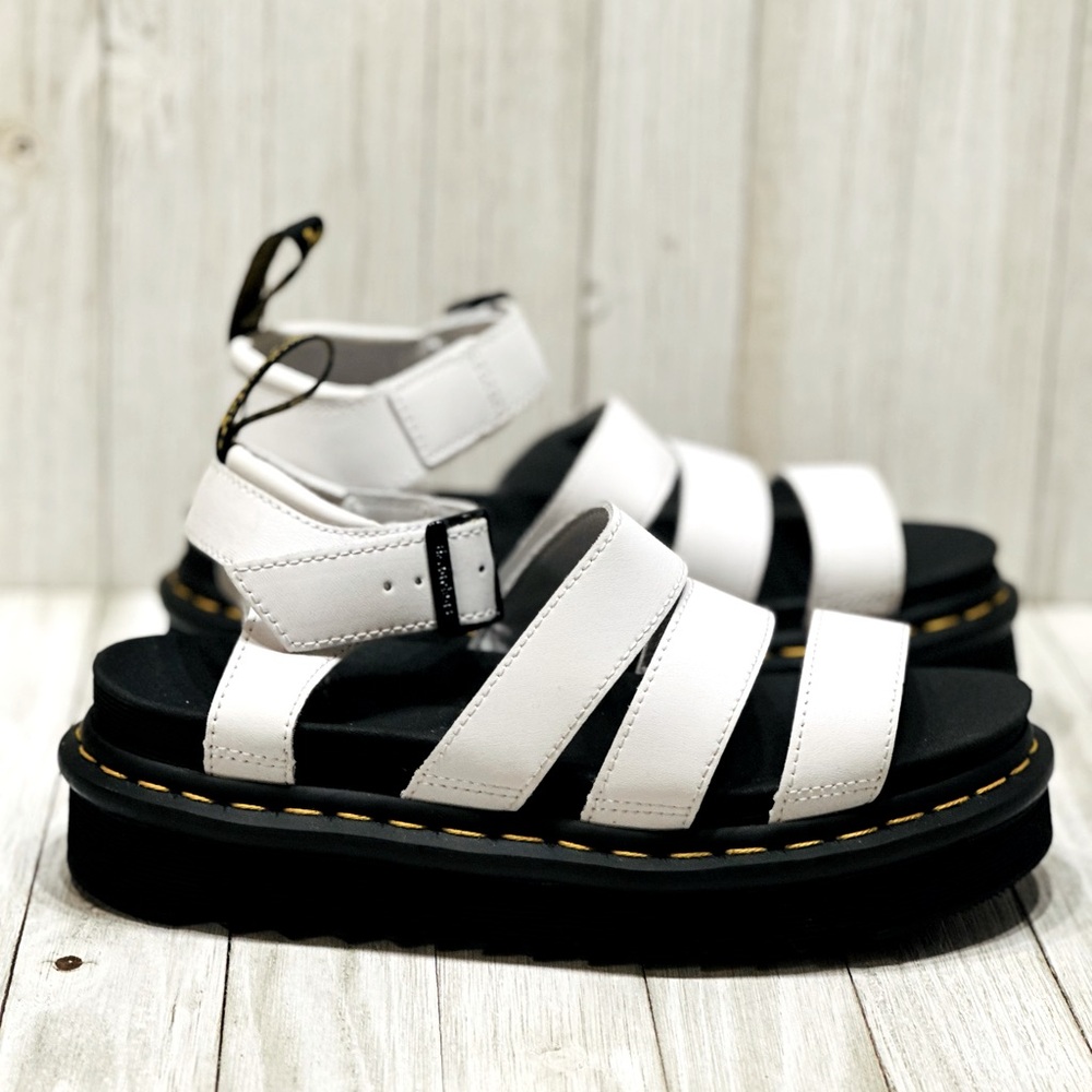 Dr. Martens Doc Blaire Sandals White Leather Strappy Gladiator Women’s Size 6